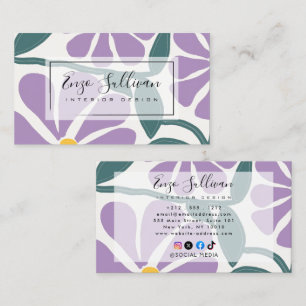 Cartão De Visita Floral de Aquarela