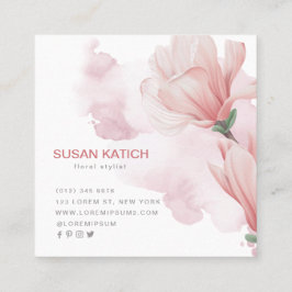 Cartão de visita floral de aquarela moderna