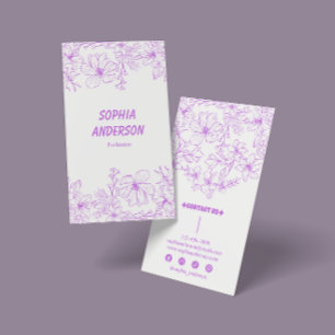 Cartão De Visita Floral de Lavanda Elegante