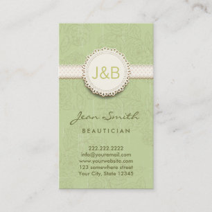 Cartão de visita floral do Beautician do laço do