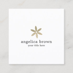Cartão de visita floral do brilho minimalista