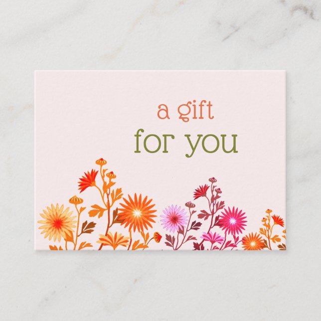 Cartão de visita Floral do País Boho Rosa (Frente)