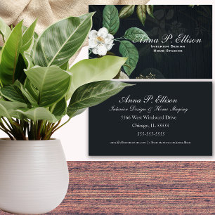 Cartão De Visita Floral elegante