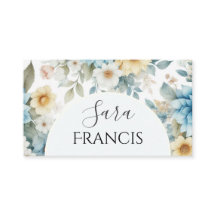 Cartão de Visita Floral Elegante, 3,5" x 2,0"