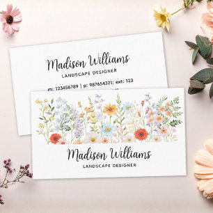 Cartão De Visita Floral Elegante de Flor de Campo Personalizada em