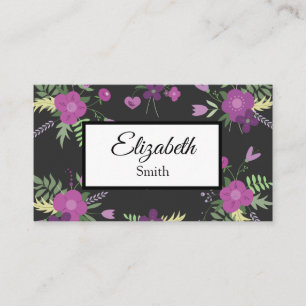 Cartão De Visita Floral Elegante Simples Moderno