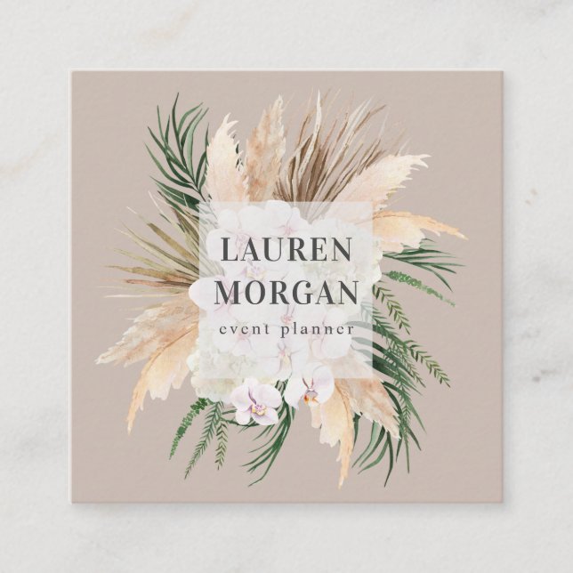 cartão de visita floral elegante tropical (Frente)