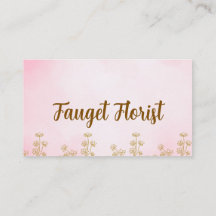cartão de visita floral em aquarela cor-de-rosa e 