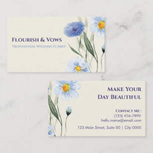 Cartão De Visita Floral Floral de Cor Florista Simples Elegante