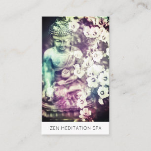 Cartão De Visita *~* Floral Flores Meditação de QR Buda