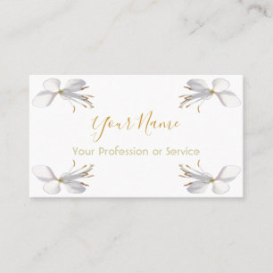 Cartão De Visita Floral lily floresce em laranja e branco!
