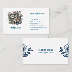 Cartão de visita Floral para Floristas e Compro Pe