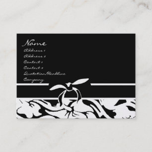 Cartão De Visita Floral Preto e Branco