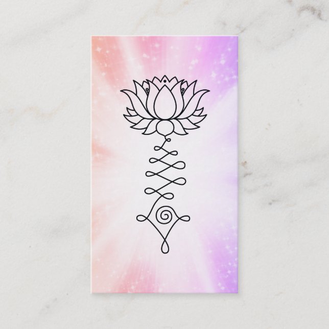 Cartão De Visita *~* Floral Sparkles Lotus Reiki — Energia de cura (Frente)