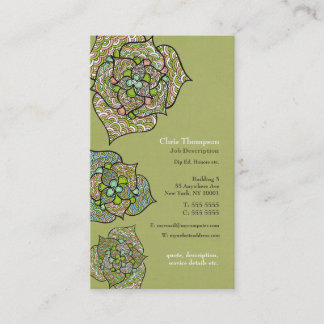 Cartão de visita floral verde dos serviços