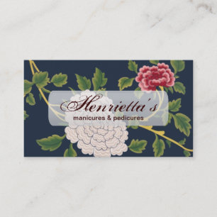 Cartão De Visita Floral vermelho do vintage & branco bonito