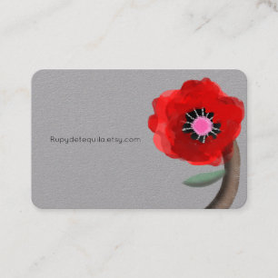 Cartão de visita Floral Vermelho e Rosa Amarelado