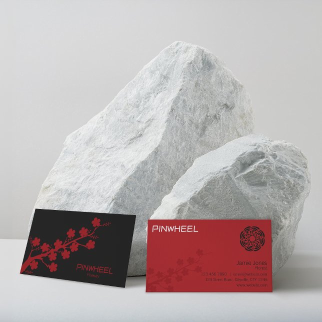 Cartão De Visita Floral Vermelho Negrito (Criador carregado)
