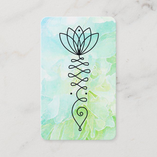 Cartão De Visita *~* Floral Yoga Heart Peony Flower Reiki Lotus (Frente)