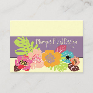 CARTÃO DE VISITA FLORAS TROPICAIS RETRÔ NEGRITO/FUNDO DE DIY