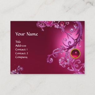 Cartão De Visita FLORENTINE BAROQUE MONOGRAM GEM cor-de-rosa fucsia