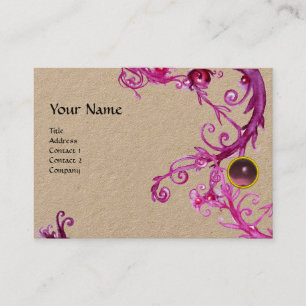 Cartão De Visita FLORENTINE BAROQUE MONOGRAM GEM Purple Kraft