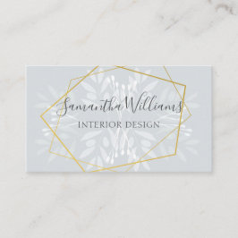 Cartão De Visita Flores azuis poeirentas e geométricas