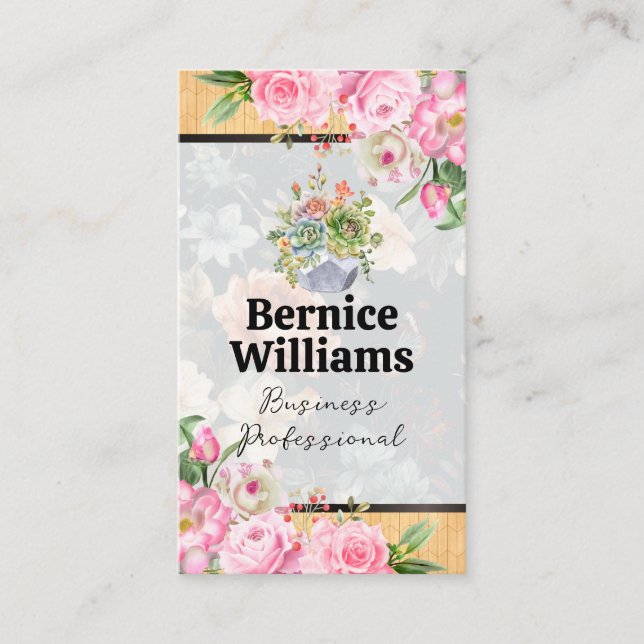 Cartão De Visita Flores Bloqueando (Frente)