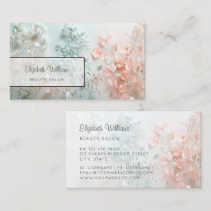 Cartão De Visita Flores Boho 3D Pastel