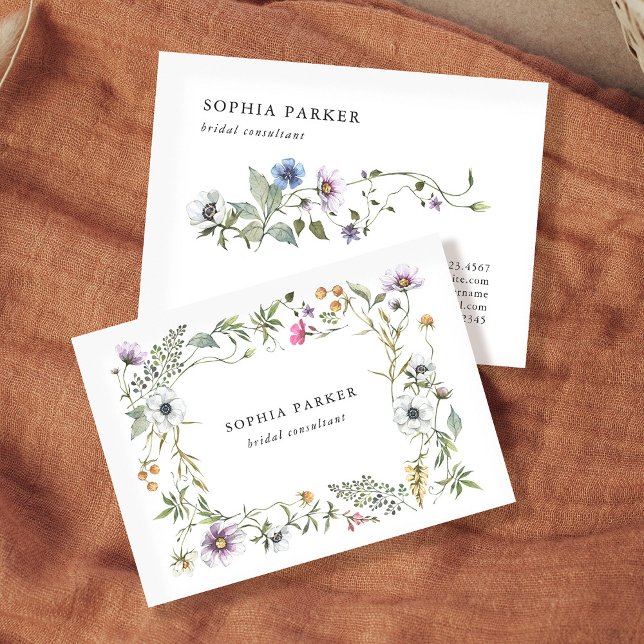 Cartão De Visita Flores Botânicas | Rapariga e Elegante (Elegant and feminine wildflower business cards)