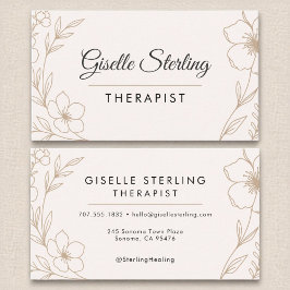 Cartão De Visita Flores Botânicas Terapêuticas Esmagam Elegante Pre