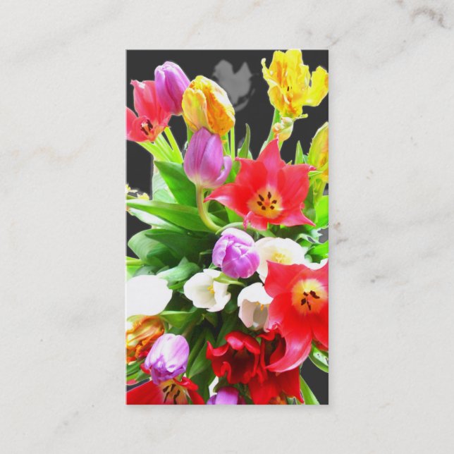 Cartão De Visita Flores da tulipa (Frente)