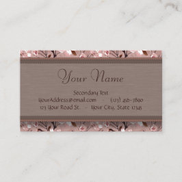 Cartão De Visita Flores de cerejeira com monograma do laço