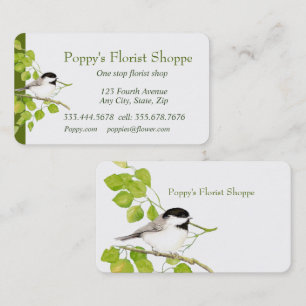 Cartão De Visita Flores de Chickadee Florist