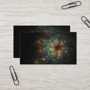 Cartão De Visita Flores de fantasia fractal suaves e tenra
