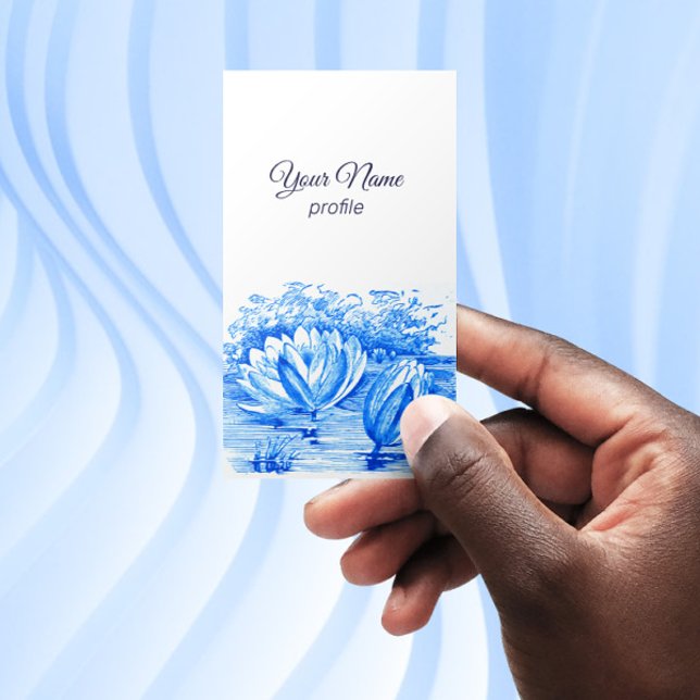 Cartão de visita - Flores de lótus - Desenho vinta (Criador carregado)