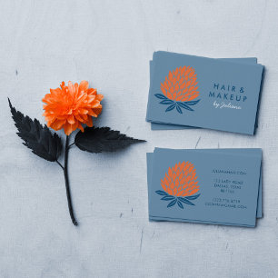 Cartão De Visita Flores de lótus quic cor de laranja minimalista az