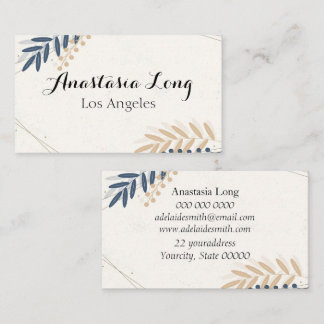 Cartão De Visita Flores de Mármore Moderno