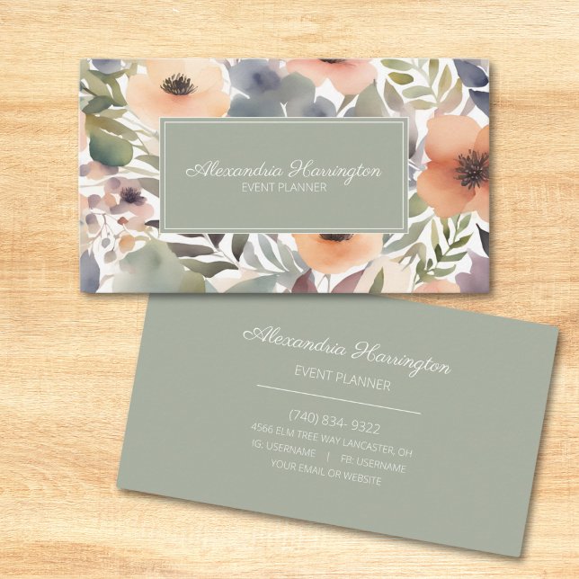 Cartão De Visita Flores de Países Modernos (Criador carregado)