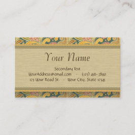 Cartão De Visita Flores de Paisley e de fã com monograma