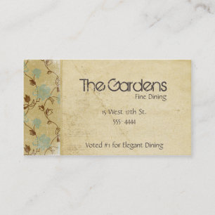 Cartão De Visita Flores de papel naturais antigas