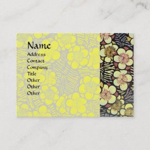 CARTÃO DE VISITA FLORES DE PRIMAVERA BRANCA PRETA/AMARELO BRANCO