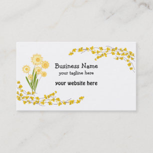 Cartão De Visita Flores e flores amarelas do ouro