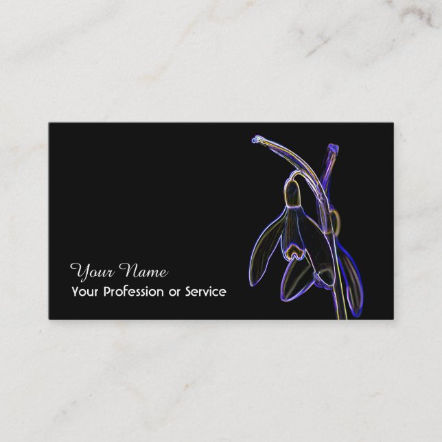 Cartão De Visita Flores Elegante Neon-Pop-Art (Frente)