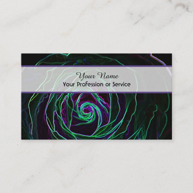 Cartão De Visita Flores elegantes de Pop-Art em Neon (Frente)