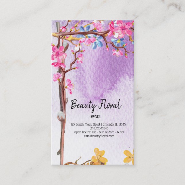 Cartão De Visita Flores Florista Buquê (Frente)