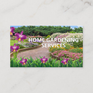 Cartão De Visita Flores Gramado Jardim Paisagismo