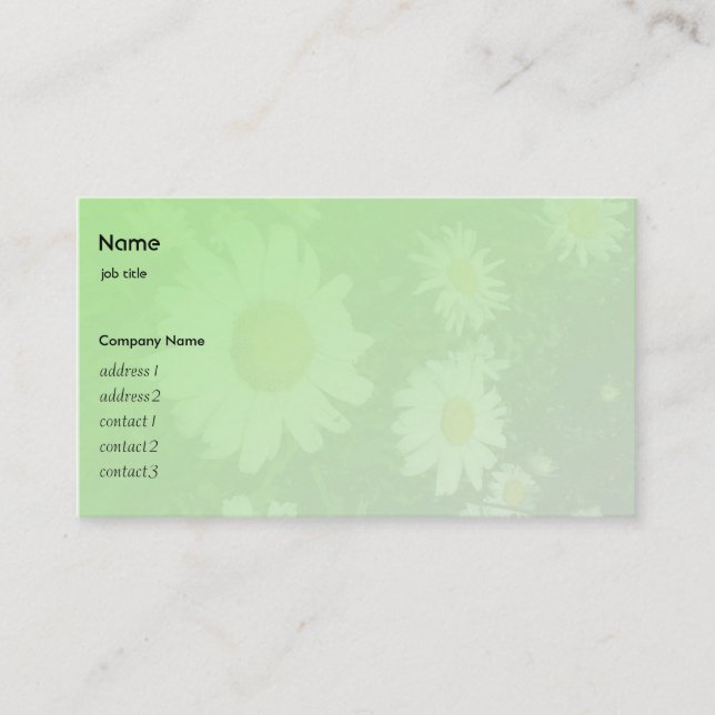 Cartão De Visita flores margaridas brancas (Frente)