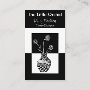 Cartão De Visita Flores Minimalistas Florais em um Vaso