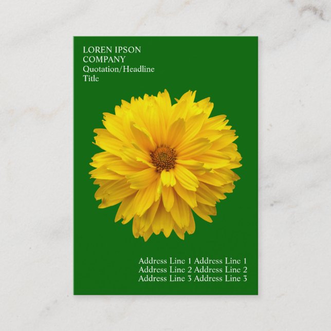 Cartão De Visita Flores Mínimas - Chrysanthemum - Verde de Grama Pr (Frente)
